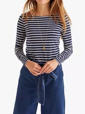 Boden Great Breton Classic French Navy and White Striped Long-Sleeve Tee | 8